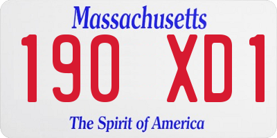 MA license plate 190XD1