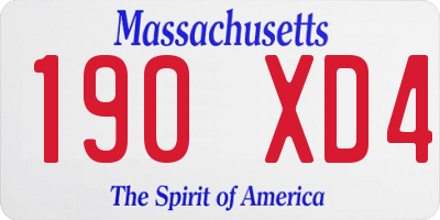 MA license plate 190XD4