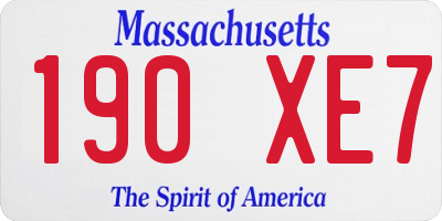 MA license plate 190XE7