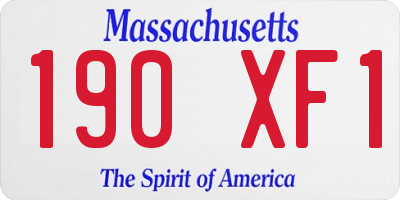 MA license plate 190XF1