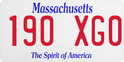 MA license plate 190XG0