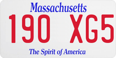 MA license plate 190XG5