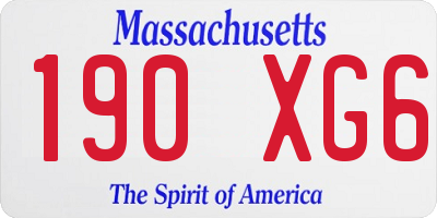 MA license plate 190XG6