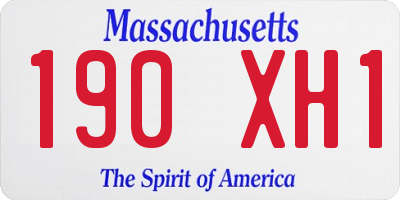 MA license plate 190XH1