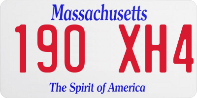 MA license plate 190XH4