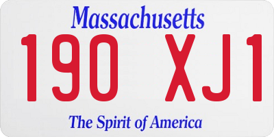 MA license plate 190XJ1