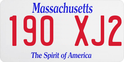 MA license plate 190XJ2