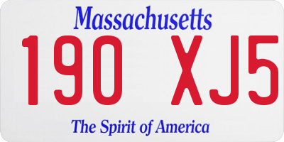 MA license plate 190XJ5