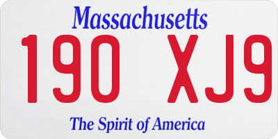 MA license plate 190XJ9