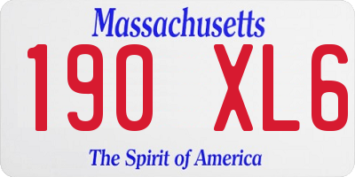 MA license plate 190XL6