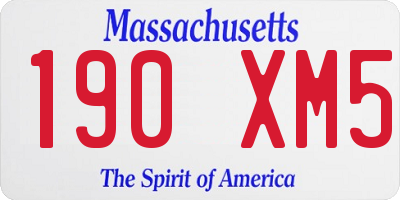 MA license plate 190XM5