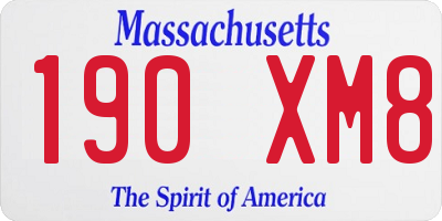 MA license plate 190XM8