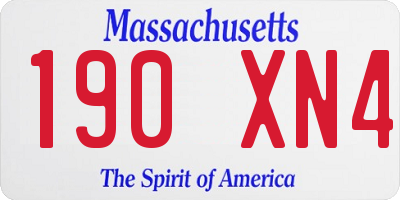 MA license plate 190XN4