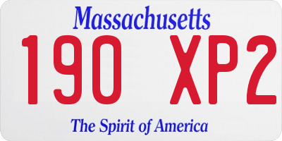 MA license plate 190XP2