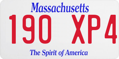 MA license plate 190XP4