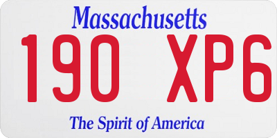 MA license plate 190XP6