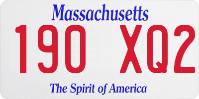 MA license plate 190XQ2