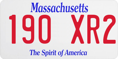 MA license plate 190XR2