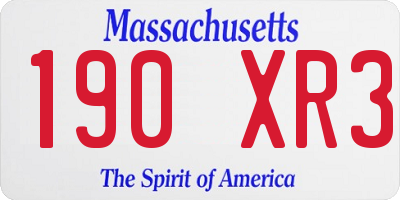 MA license plate 190XR3