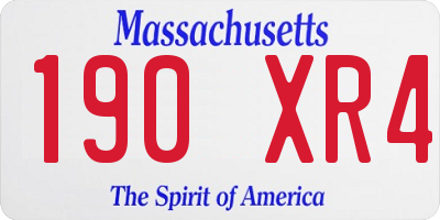 MA license plate 190XR4