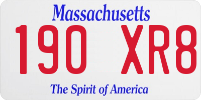 MA license plate 190XR8