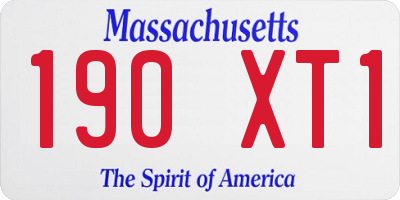 MA license plate 190XT1