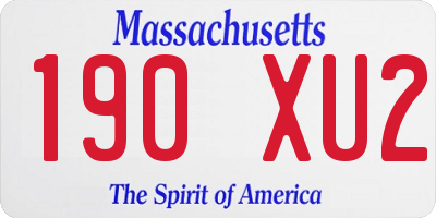 MA license plate 190XU2