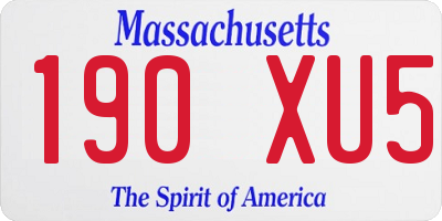 MA license plate 190XU5