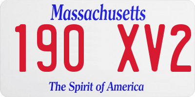 MA license plate 190XV2