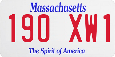 MA license plate 190XW1