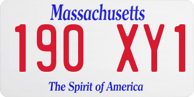 MA license plate 190XY1