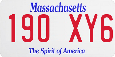 MA license plate 190XY6