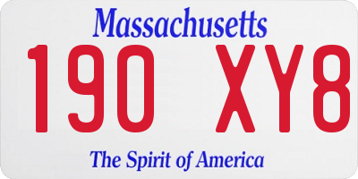 MA license plate 190XY8