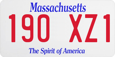 MA license plate 190XZ1
