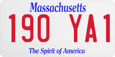 MA license plate 190YA1