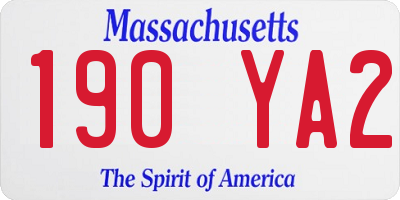 MA license plate 190YA2