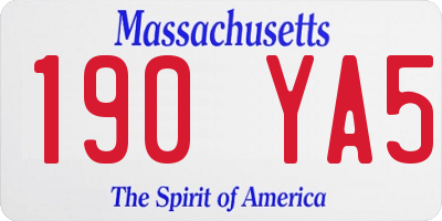 MA license plate 190YA5