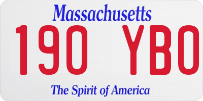MA license plate 190YB0