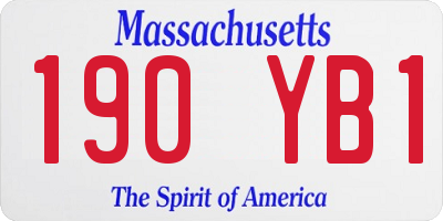 MA license plate 190YB1
