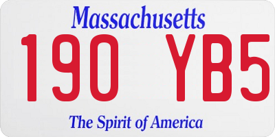 MA license plate 190YB5