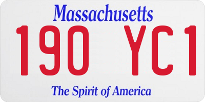 MA license plate 190YC1