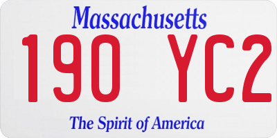 MA license plate 190YC2