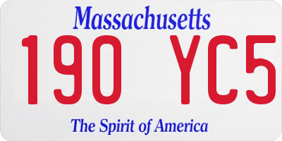 MA license plate 190YC5
