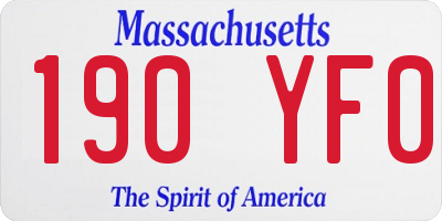 MA license plate 190YF0