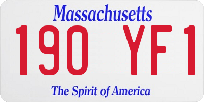 MA license plate 190YF1