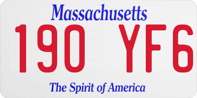 MA license plate 190YF6