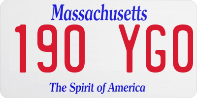 MA license plate 190YG0