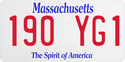 MA license plate 190YG1