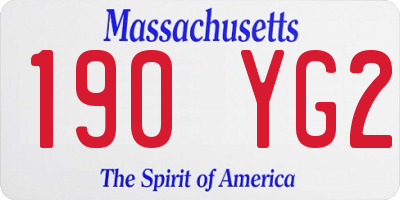 MA license plate 190YG2