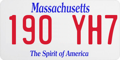 MA license plate 190YH7